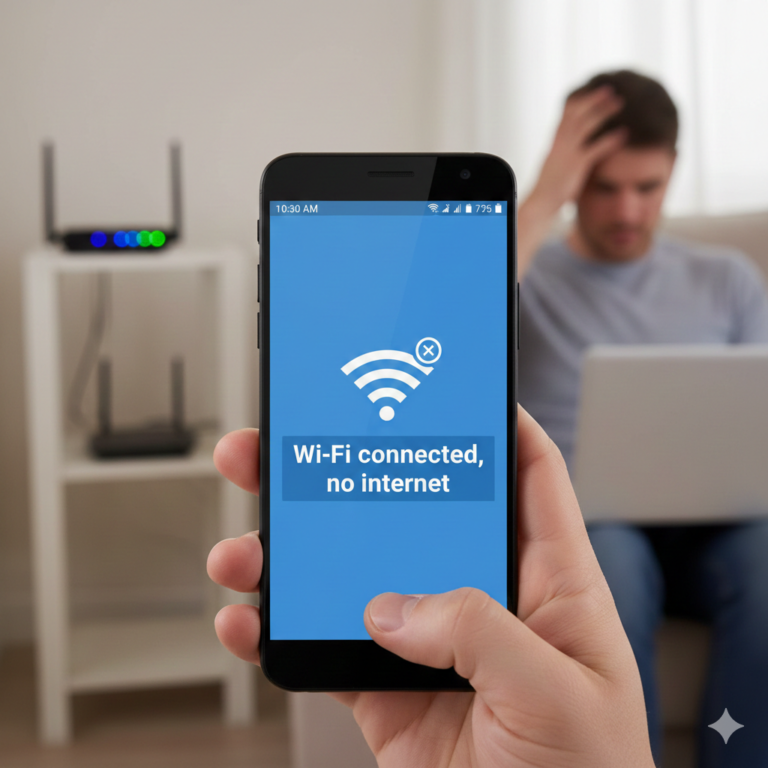 Android phone connected to WiFi but no internet access