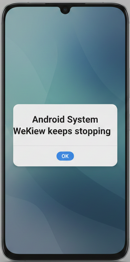 Android System WebView keeps stopping error on Android phone