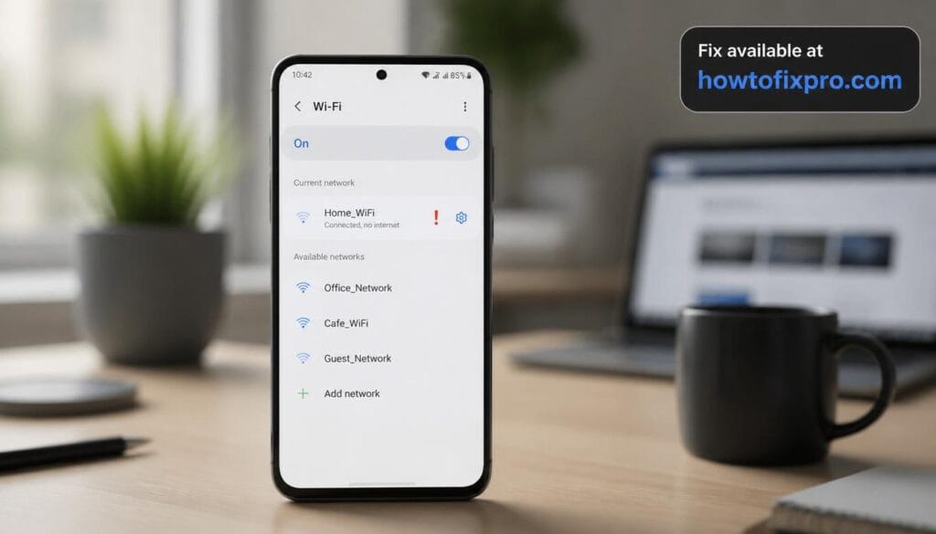 WiFi connected but no internet on Android