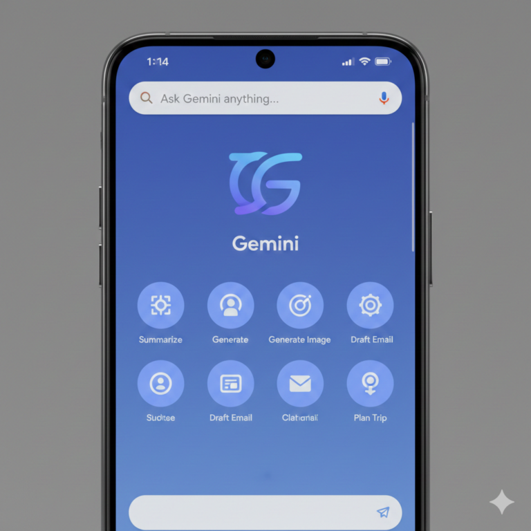 Gemini AI interface on a smartphone screen
