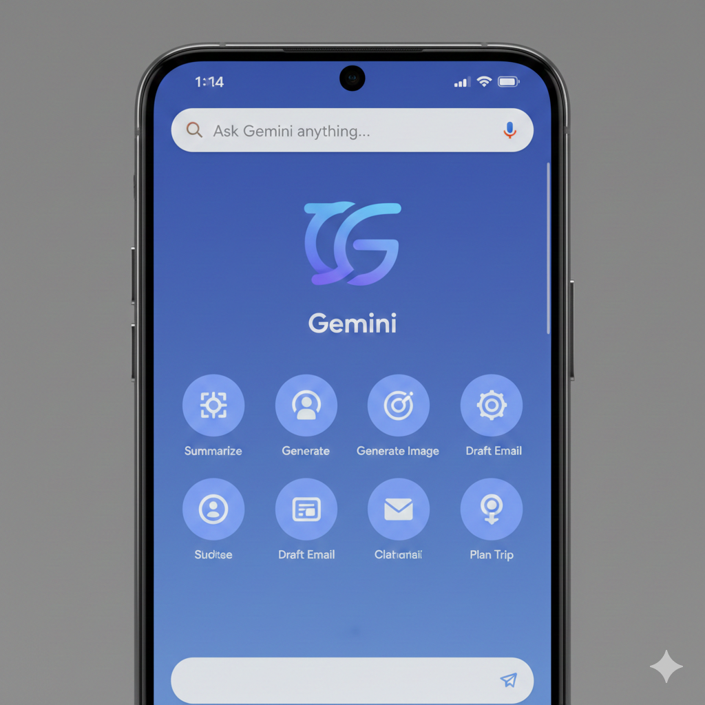 Gemini AI interface on a smartphone screen