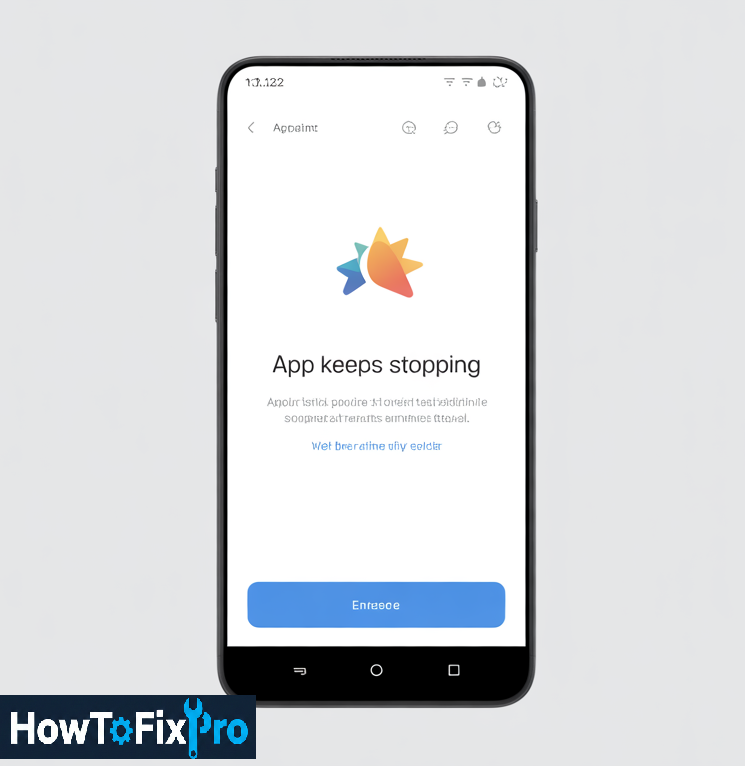 Android apps keep crashing error on smartphone screen