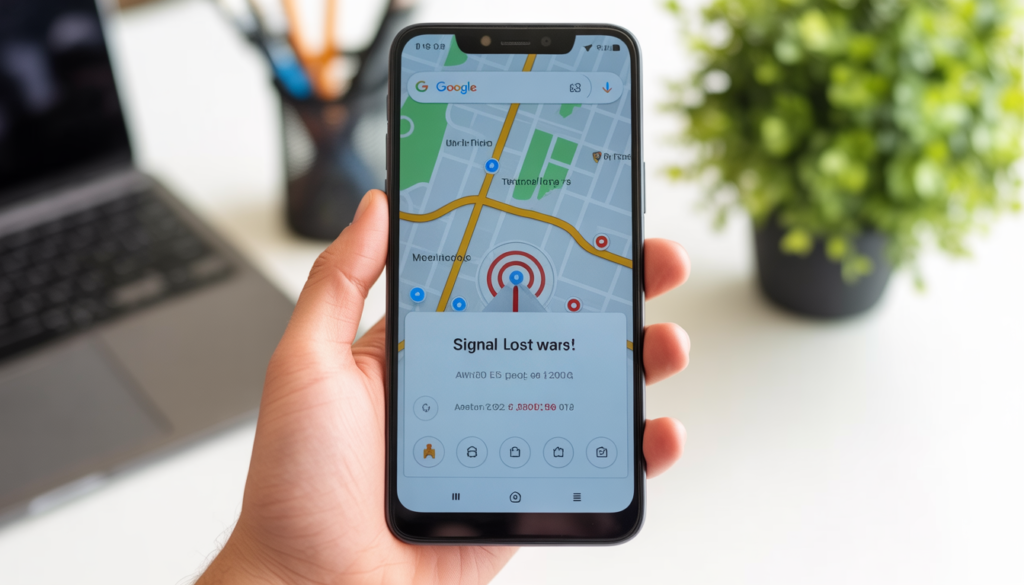 Android GPS not working warning shown on smartphone screen