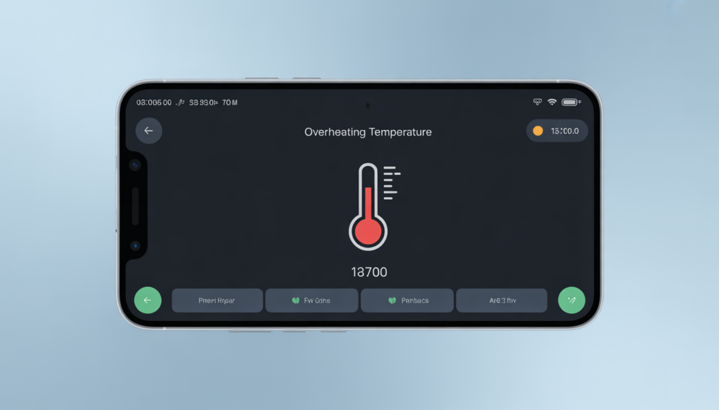 Android phone overheating warning shown on smartphone screen
