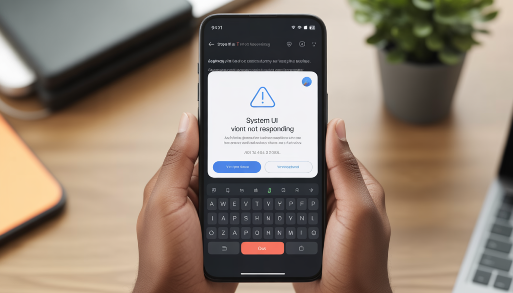 Android System UI not responding error shown on smartphone screen