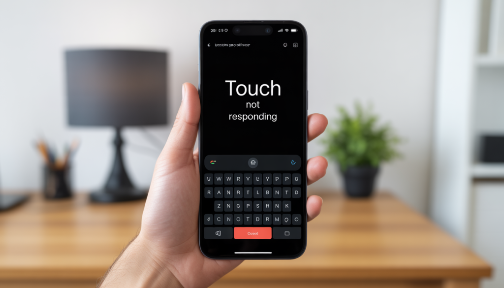 Android touch screen not responding issue displayed on smartphone screen