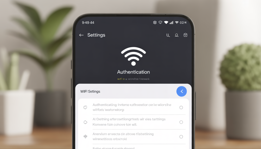 Android WiFi authentication problem error displayed on smartphone screen