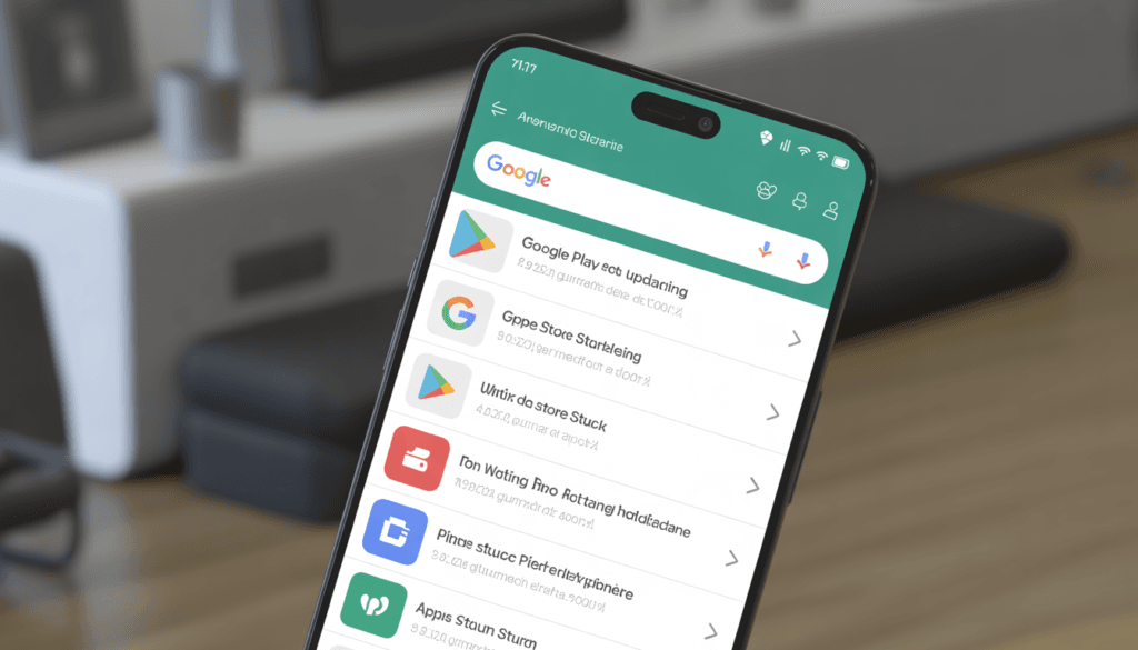 Android apps not updating problem displayed on smartphone screen