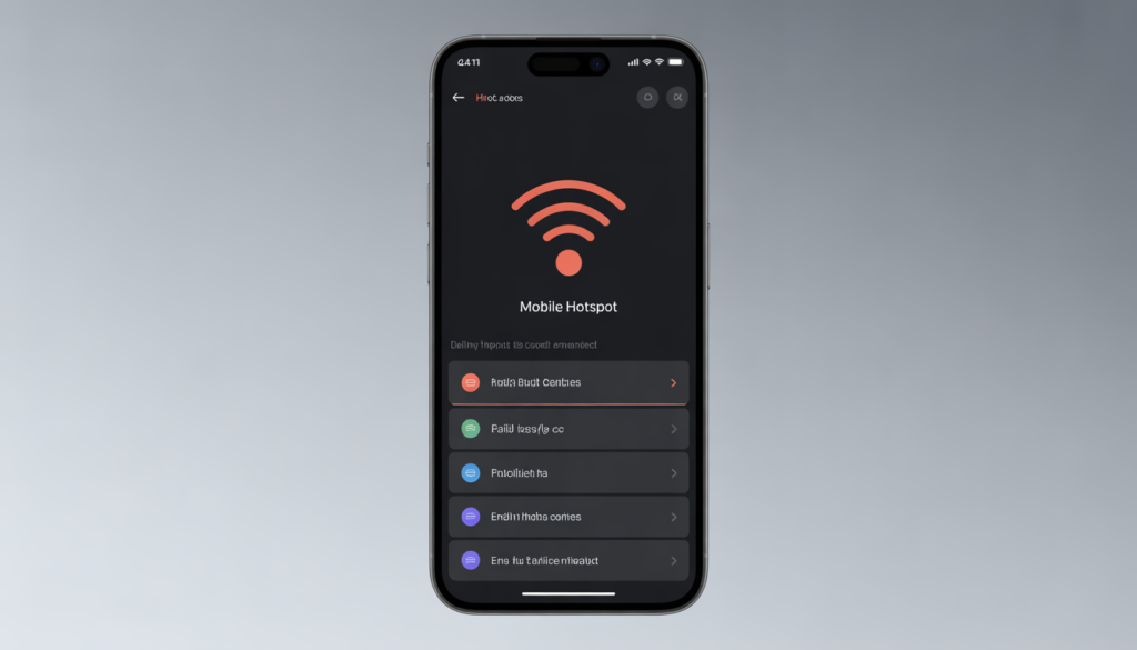 Android hotspot not working problem displayed on smartphone screen