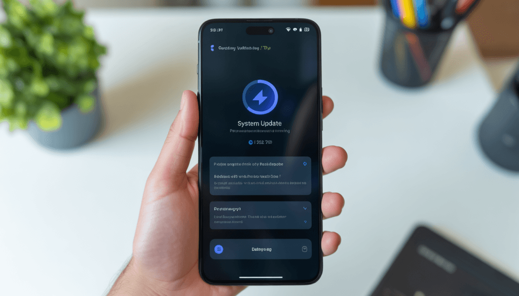 Android phone lag after system update shown on smartphone screen