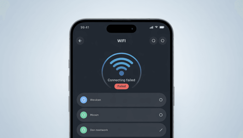 Android phone not connecting to WiFi error displayed on smartphone screen