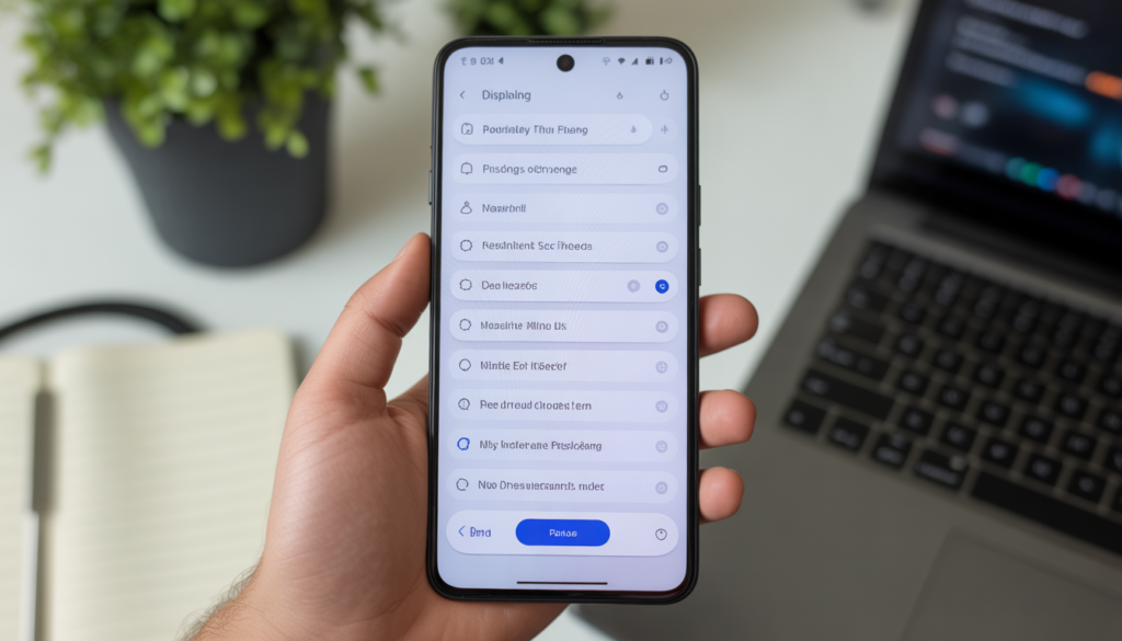 Android screen flickering issue displayed on smartphone screen
