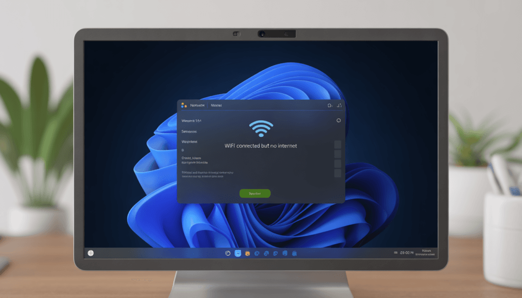 Windows 11 connected but no internet error displayed on computer screen