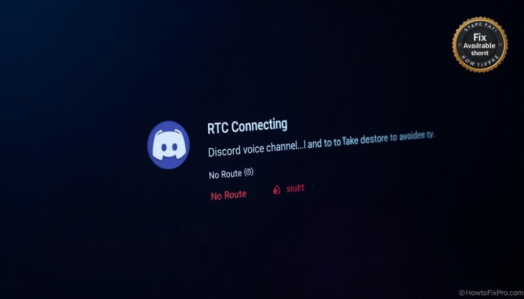 Discord RTC connecting error - voice channel showing connecting message with no route