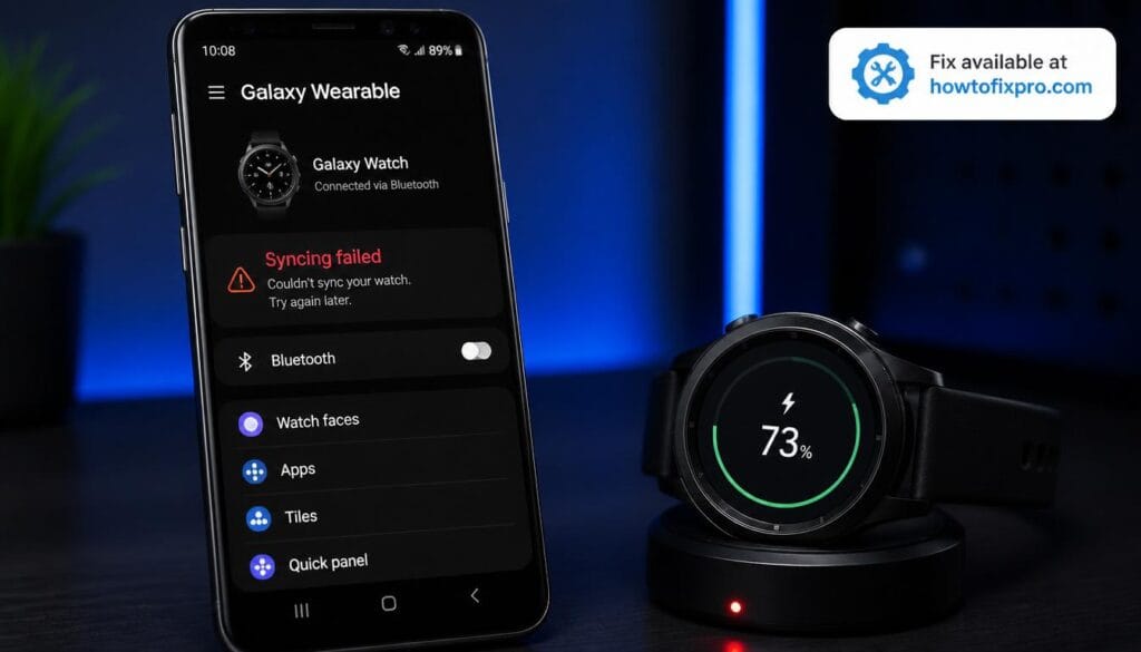 Galaxy Watch not syncing with Android phone error on wearable app