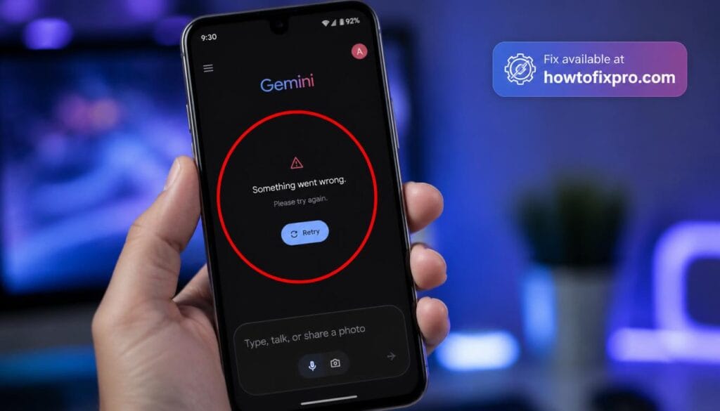 Gemini app not working on Android - error message on smartphone screen