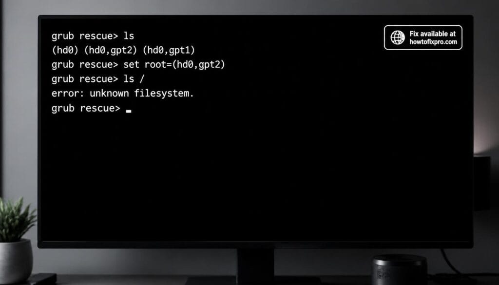 Grub rescue error on black screen with grub-rescue prompt