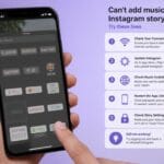 Instagram story music not working - music sticker grayed out on smartphone