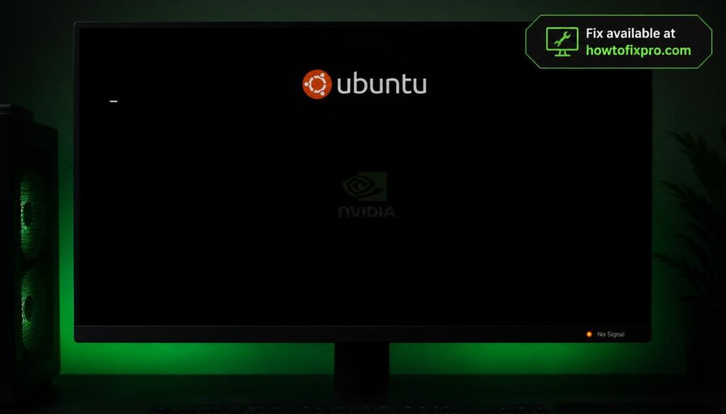 NVIDIA driver black screen on Ubuntu - monitor showing no display after boot