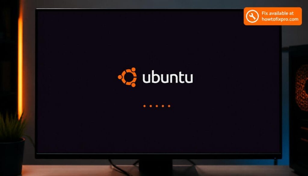 Ubuntu boot stuck on splash screen with logo and loading dots