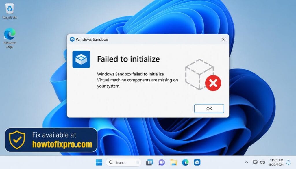 Windows 11 Sandbox failed to initialize error message