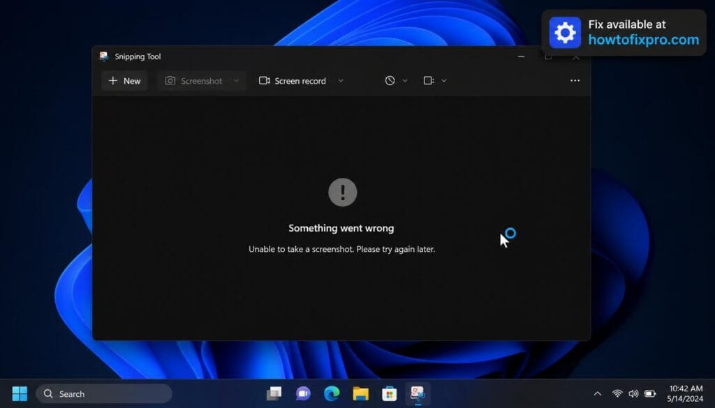 Windows 11 Snipping Tool not opening error message