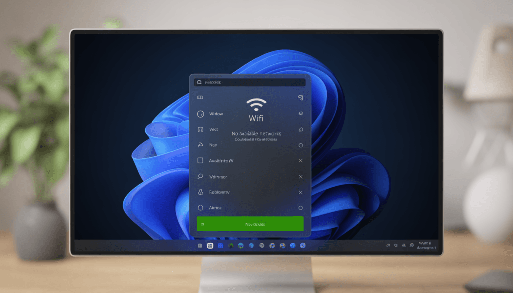 Windows 11 WiFi not showing networks error displayed on computer screen