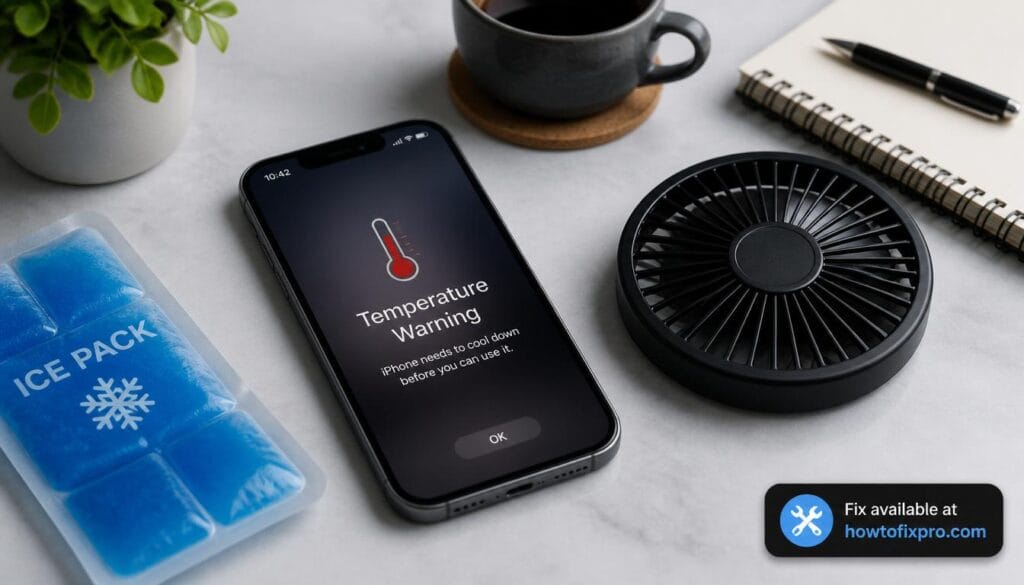 Smartphone showing overheating warning notification – a common scenario when Android phone overheating fix is needed