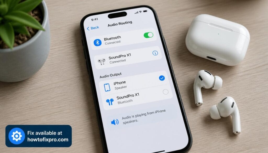 Bluetooth earphones connected but sound still coming from phone speaker