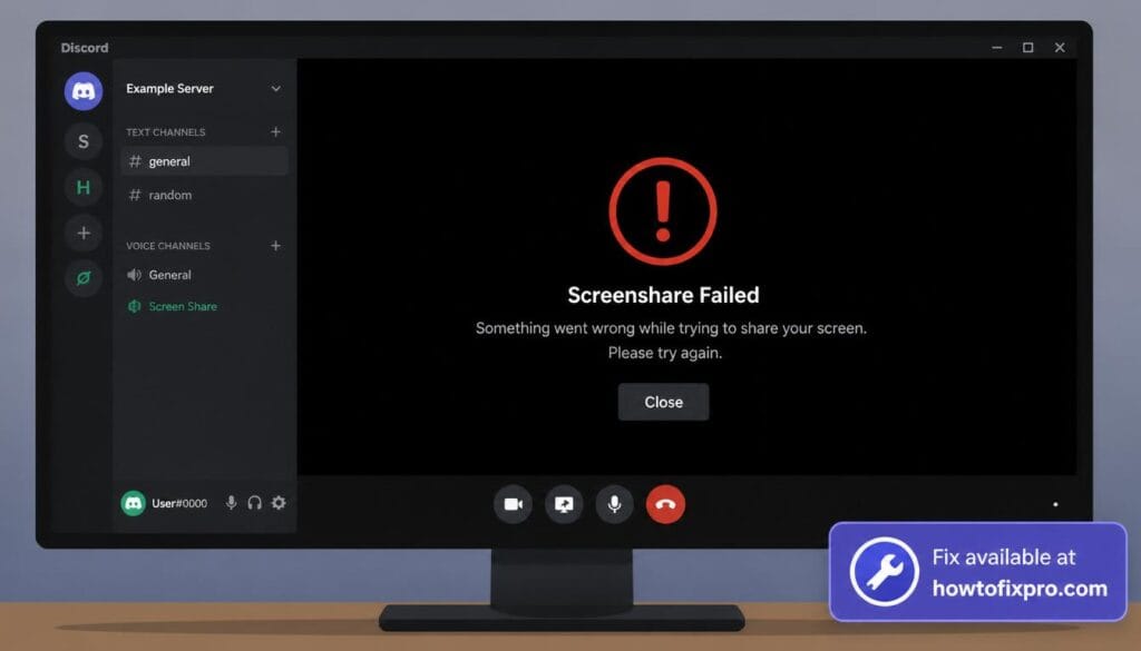Discord screen share black screen error on a computer monitor – a common scenario when screen sharing fails to display the content.
