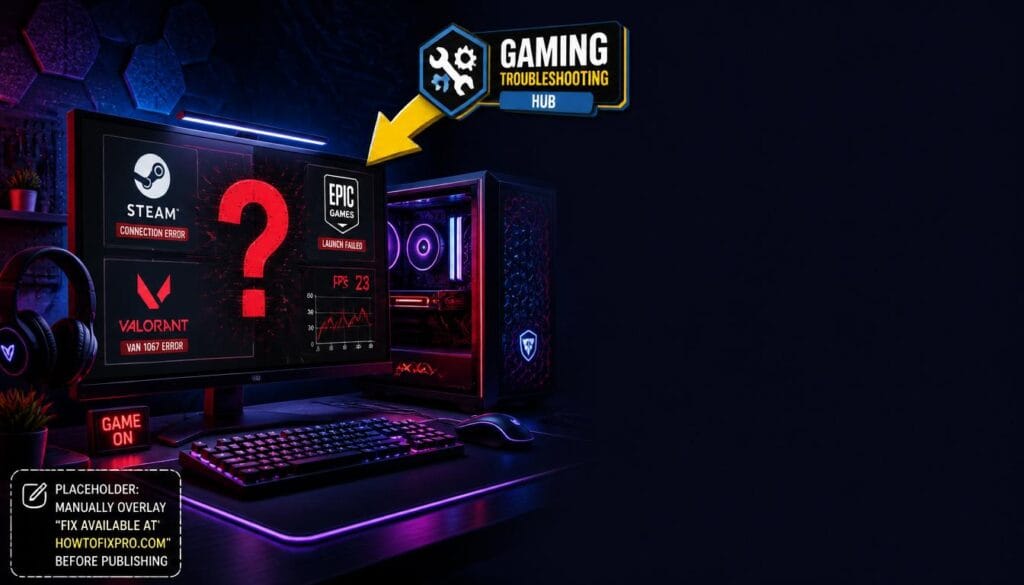 Gaming Errors Hub – Fix Steam, Epic Games, Valorant, FPS drops and GPU errors.