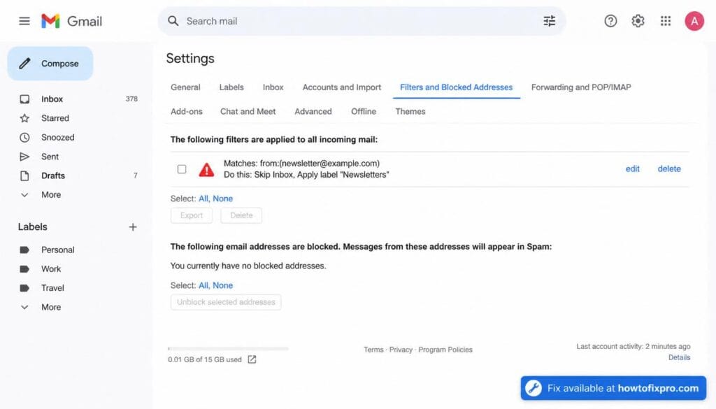 Fix Gmail filters not working with these step-by-step browser and account troubleshooting methods