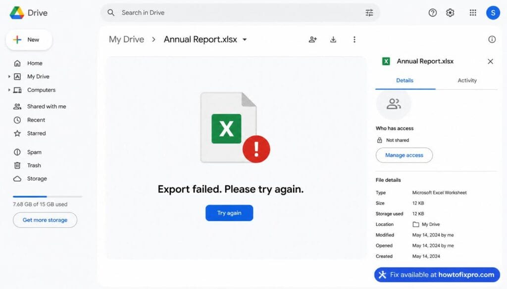 Fix Google Drive export failed error with these step-by-step troubleshooting methods for Docs, Sheets, and Slides