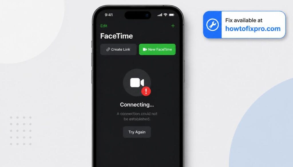 iPhone FaceTime not working with a connection error on the screen – a common scenario when FaceTime fails to connect or activate.