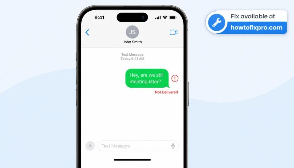 iPhone iMessage not working with a "Not Delivered" error on the Messages screen – a common scenario when iMessage fails to send or activate.