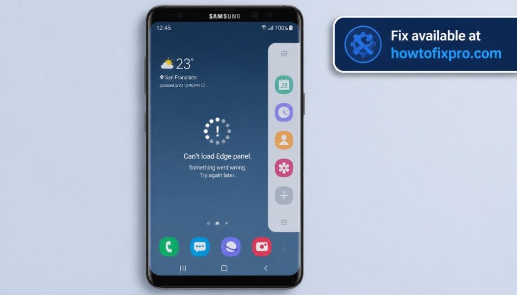 Samsung Edge Panel not working with a frozen edge screen on a Galaxy phone – a common scenario when the Edge Panel fails to respond.