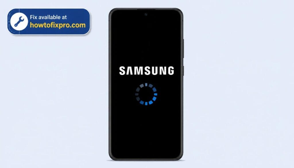 Samsung phone stuck on boot loop with the Samsung logo frozen on screen – a common scenario when Samsung phone stuck on boot loop occurs.