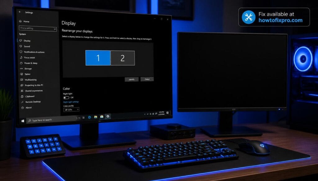 Second monitor detected but not showing display on Windows 11
