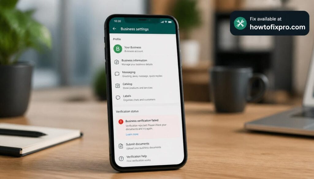 WhatsApp Business account verification failed
