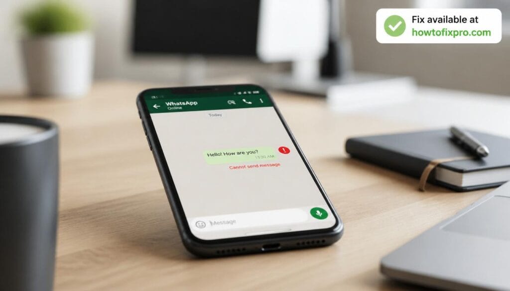 WhatsApp cannot send message error