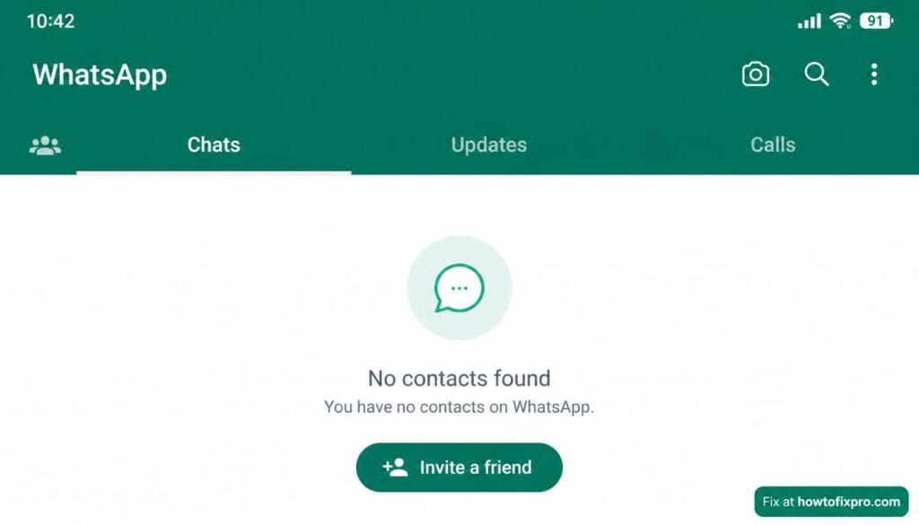 WhatsApp contacts not showing