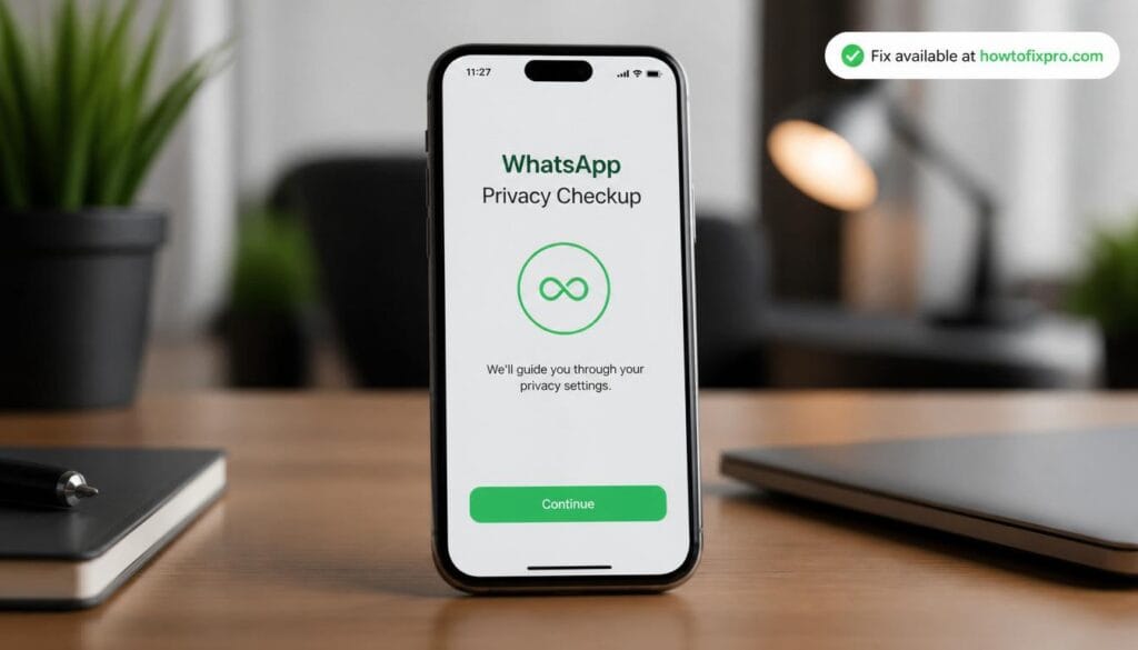WhatsApp privacy checkup popup loop