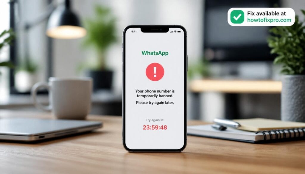 WhatsApp temporarily banned error