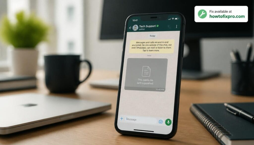 WhatsApp this media file isn't supported