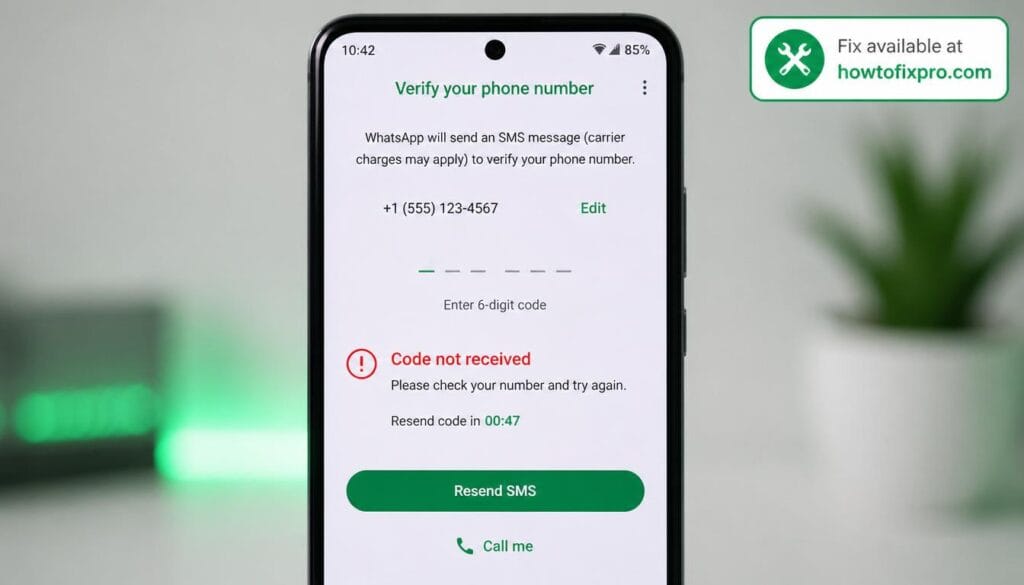 fix whatsapp verification code not received