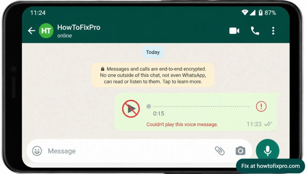 WhatsApp voice message not playing