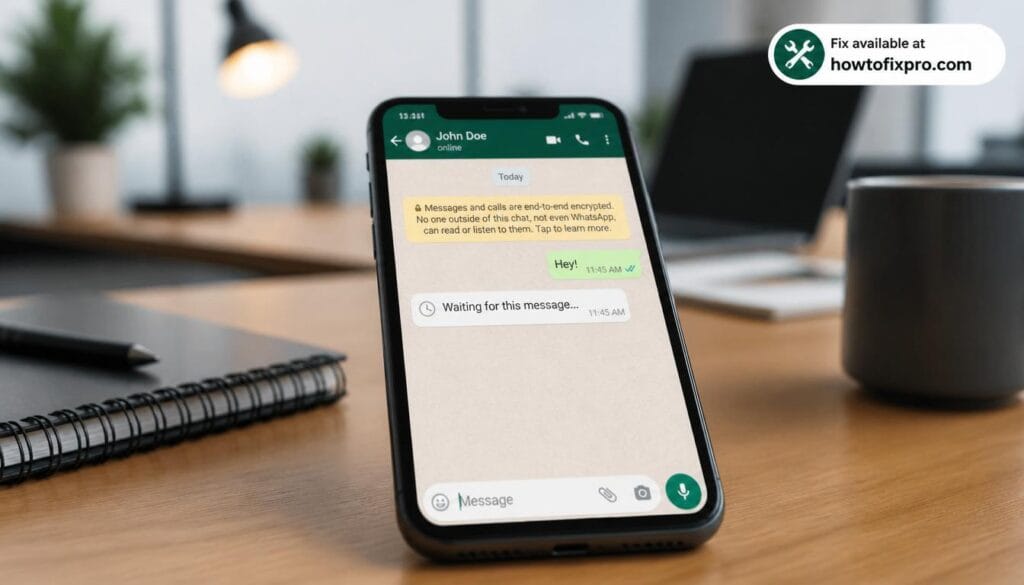 WhatsApp waiting for this message error