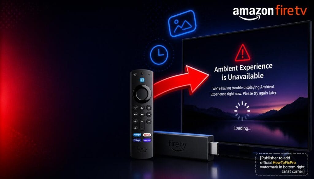 amazon fire tv ambient experience not loading displayed on TV screen with error message