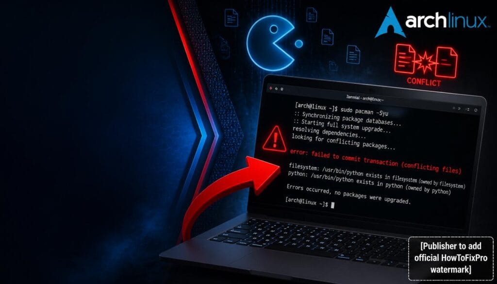 arch linux failed to commit transaction conflicting files