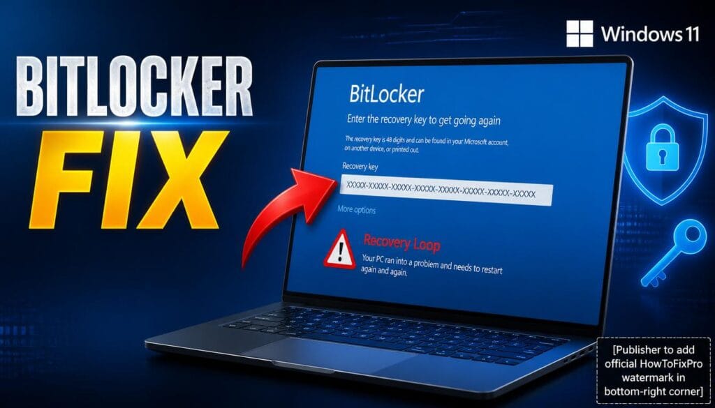 bitlocker recovery screen loop after tpm update displayed on Windows 11 with recovery key prompt